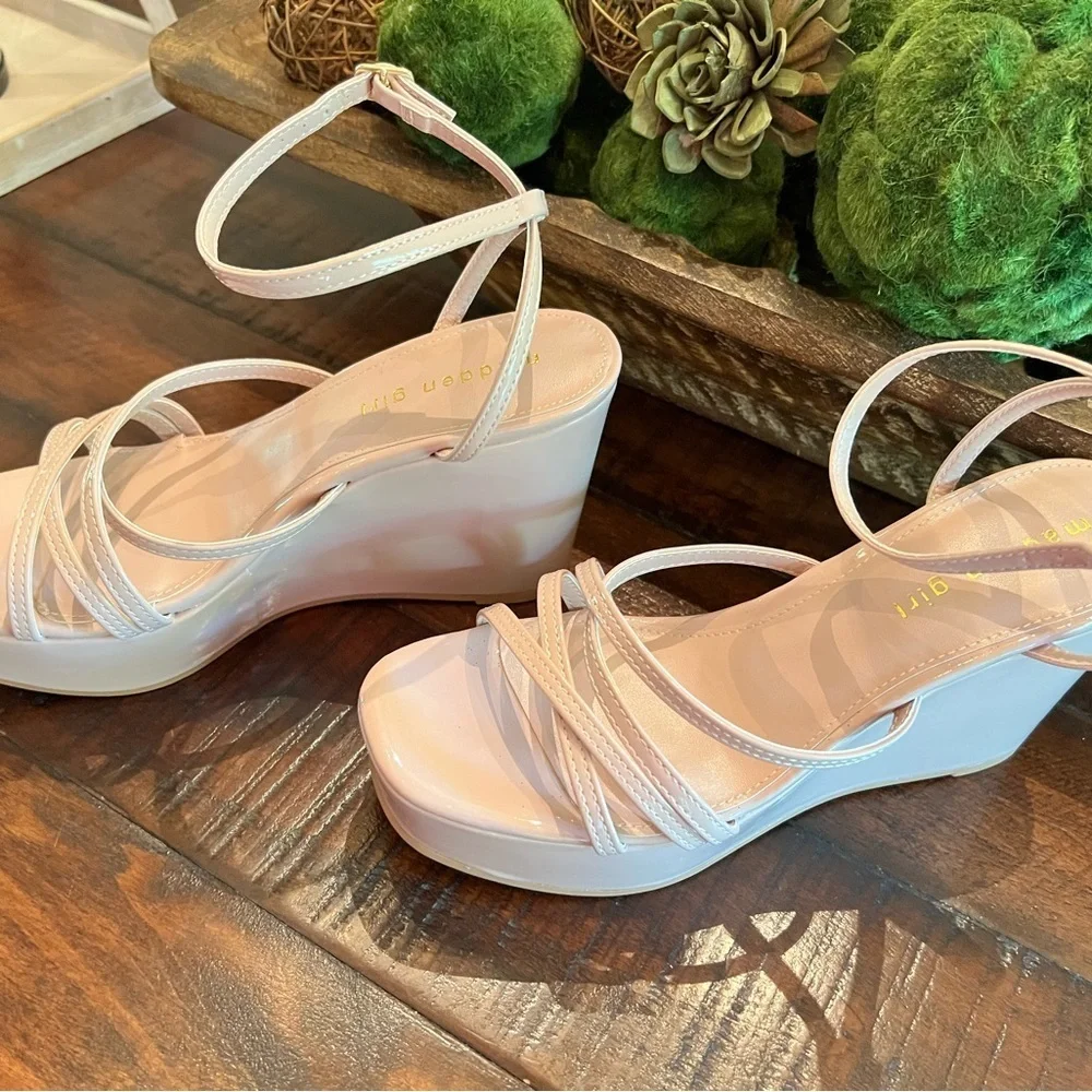 Madden Girl  Pink Wedge Sandals / New never worn.
